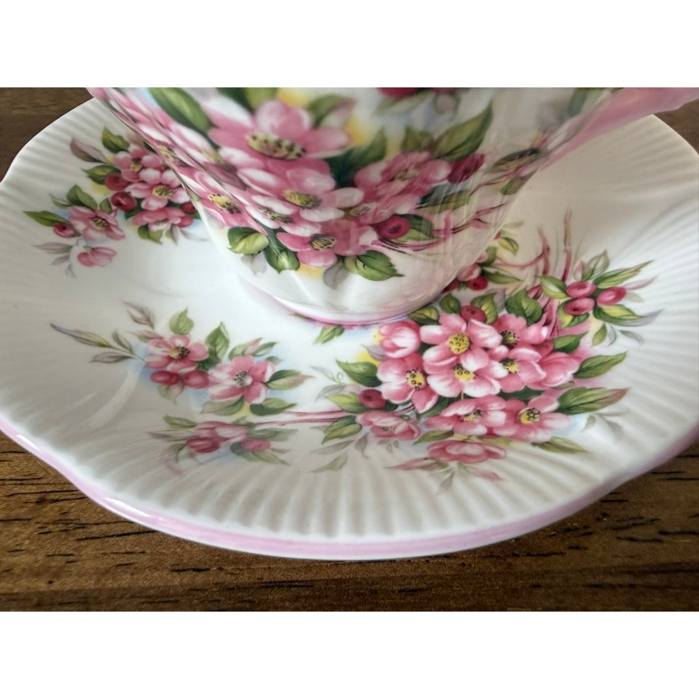 Royal Albert Apple Blossom Teacup & Saucer Blossom Time Bone China England - Picture 4 of 11